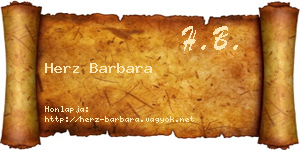 Herz Barbara névjegykártya